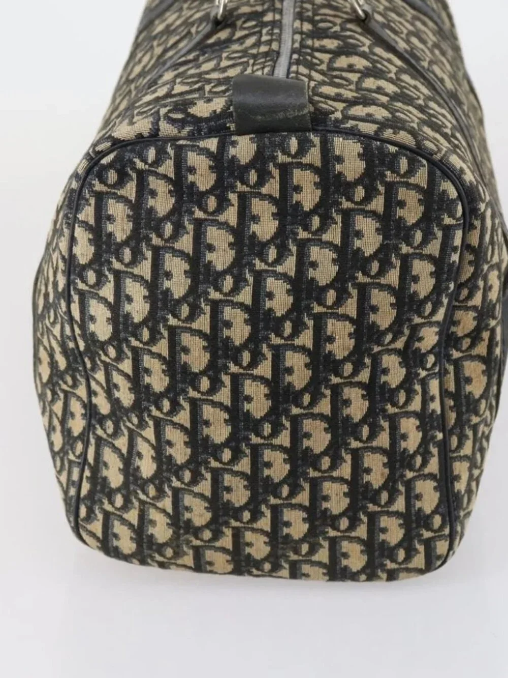 Christian Dior Trotter Canvas Boston Bag Navy Silver - Picture 5 of 15